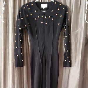 SOLD ON EBAY VTG ALBERTO MAKALI 1980S STUDDED BODYSUIT CATSUIT